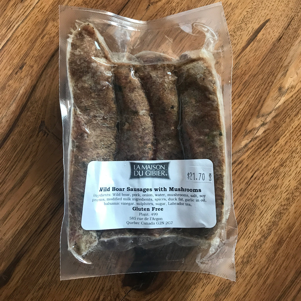 Wild Boar Sausage with Mushrooms