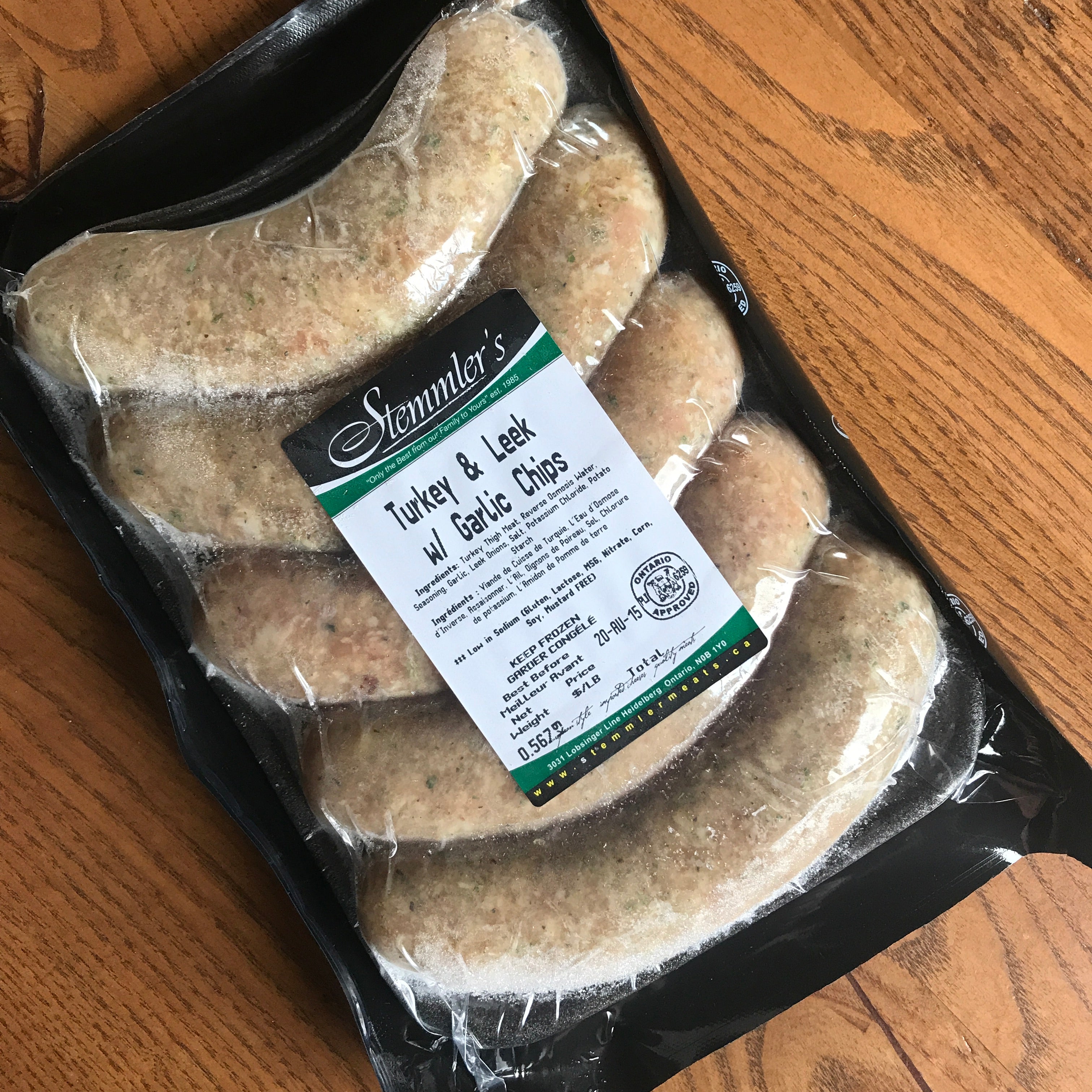 Turkey Sausage - Leek & Garlic Chips