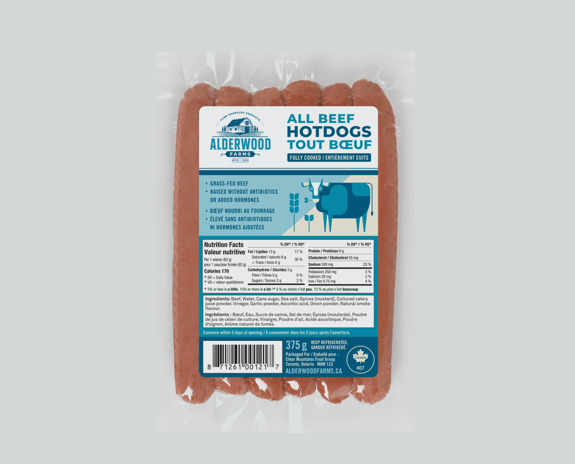 Grass-Fed All Beef Hotdogs | Alderwood Farms