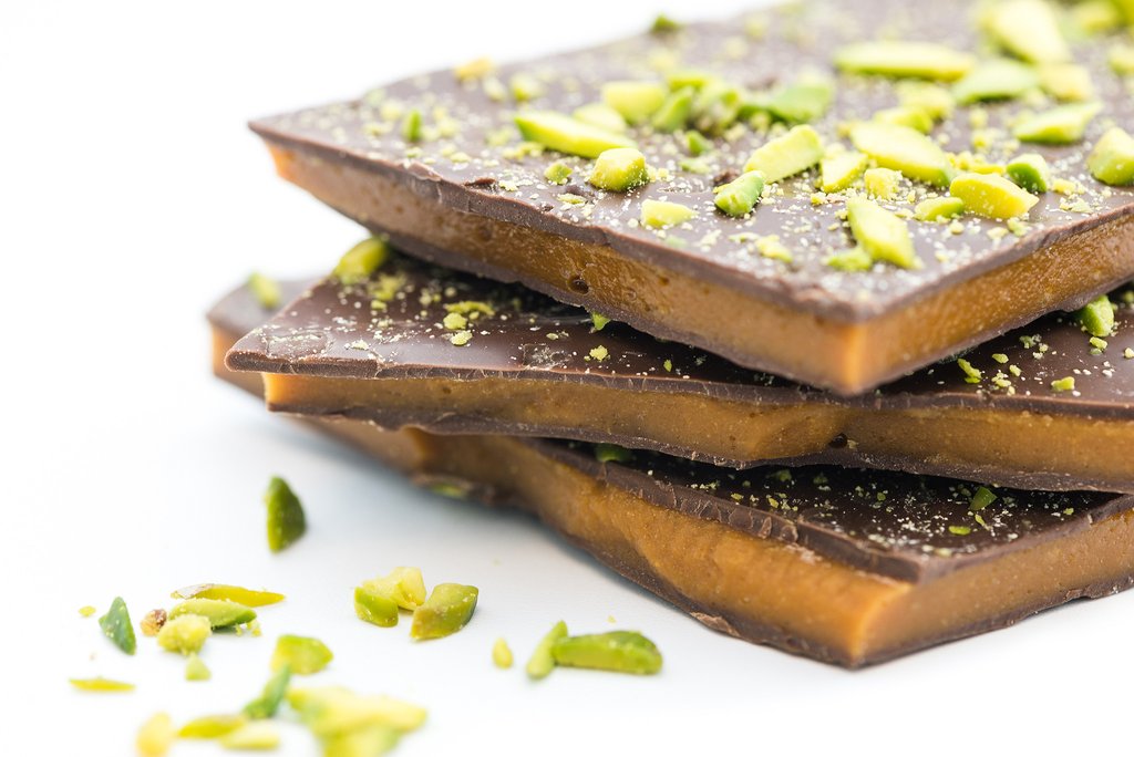 Lemon Pistachio Toffee | SOMA Chocolate