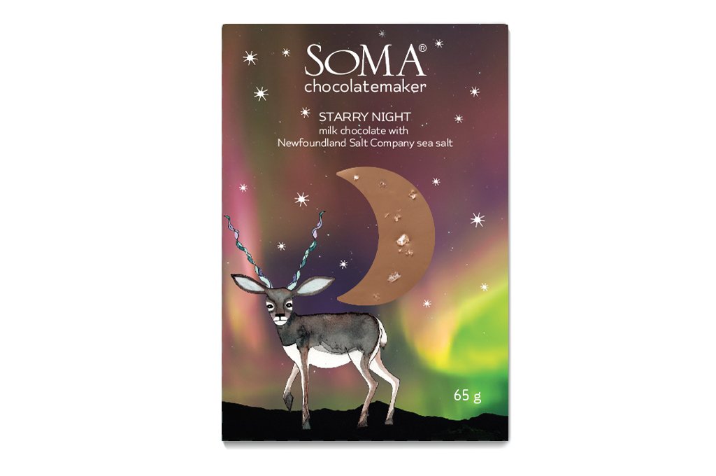 Starry Night Bar- Milk Chocolate with Newfoundland Sea Salt (SOMA Chocolate)